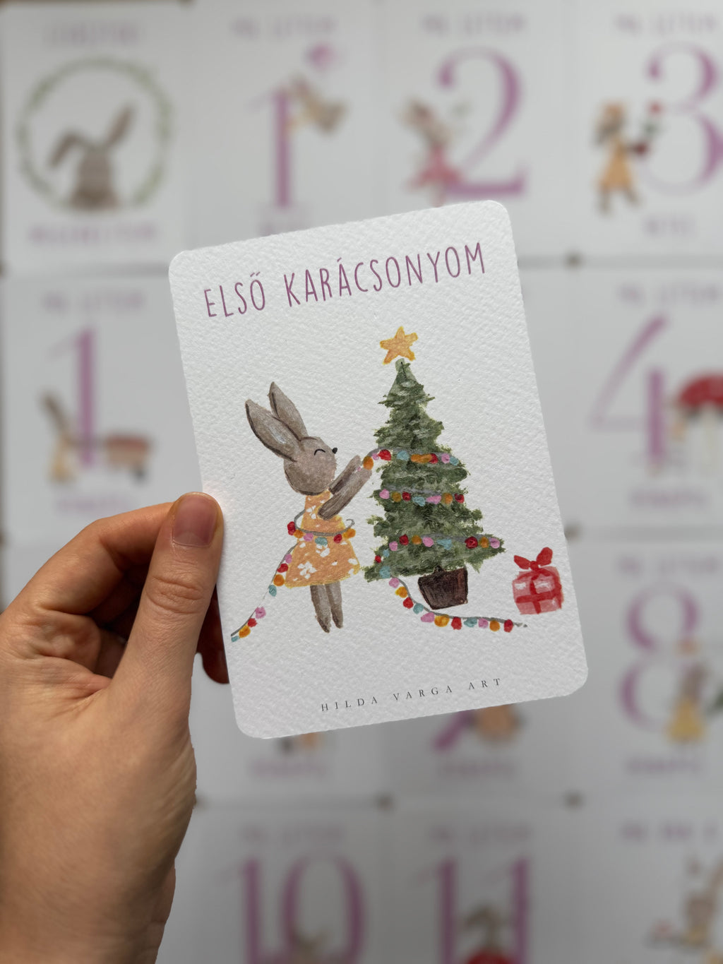 Pink Milestone Cards with Ms. Bunny (20 cards)