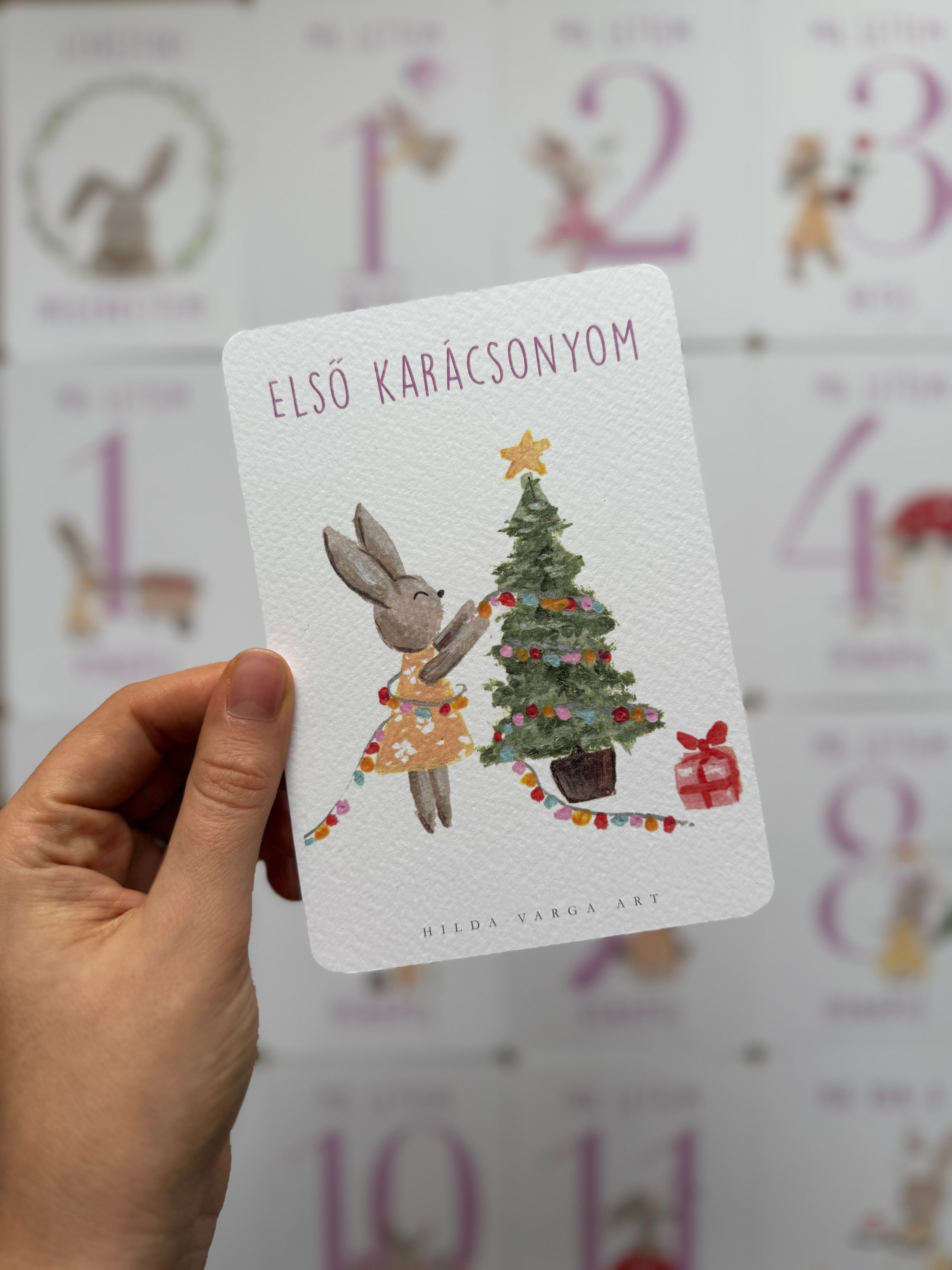 Pink Milestone Cards with Ms. Bunny (20 cards)