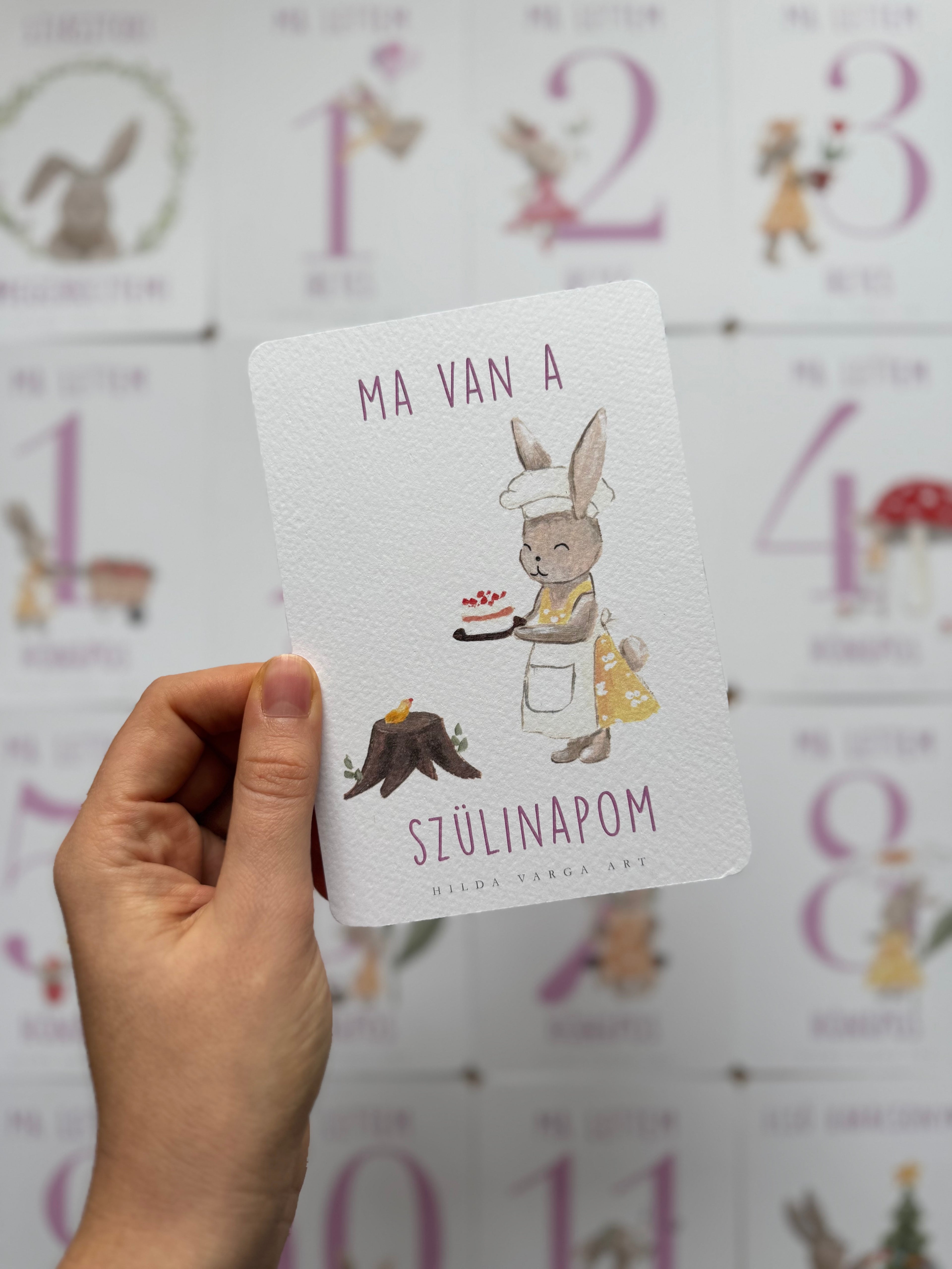 Pink Milestone Cards with Ms. Bunny (20 cards)