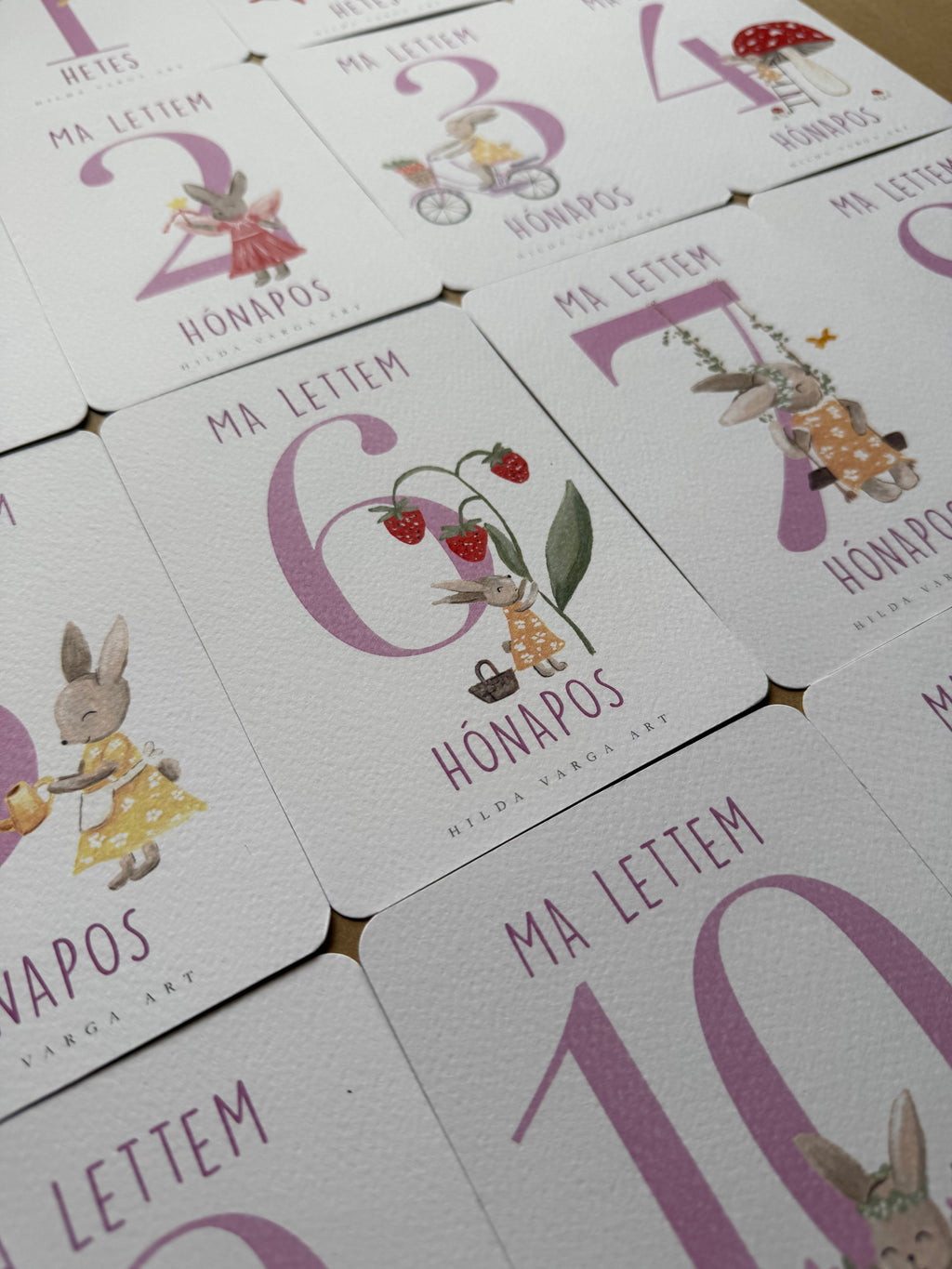 Pink Milestone Cards with Ms. Bunny (20 cards)