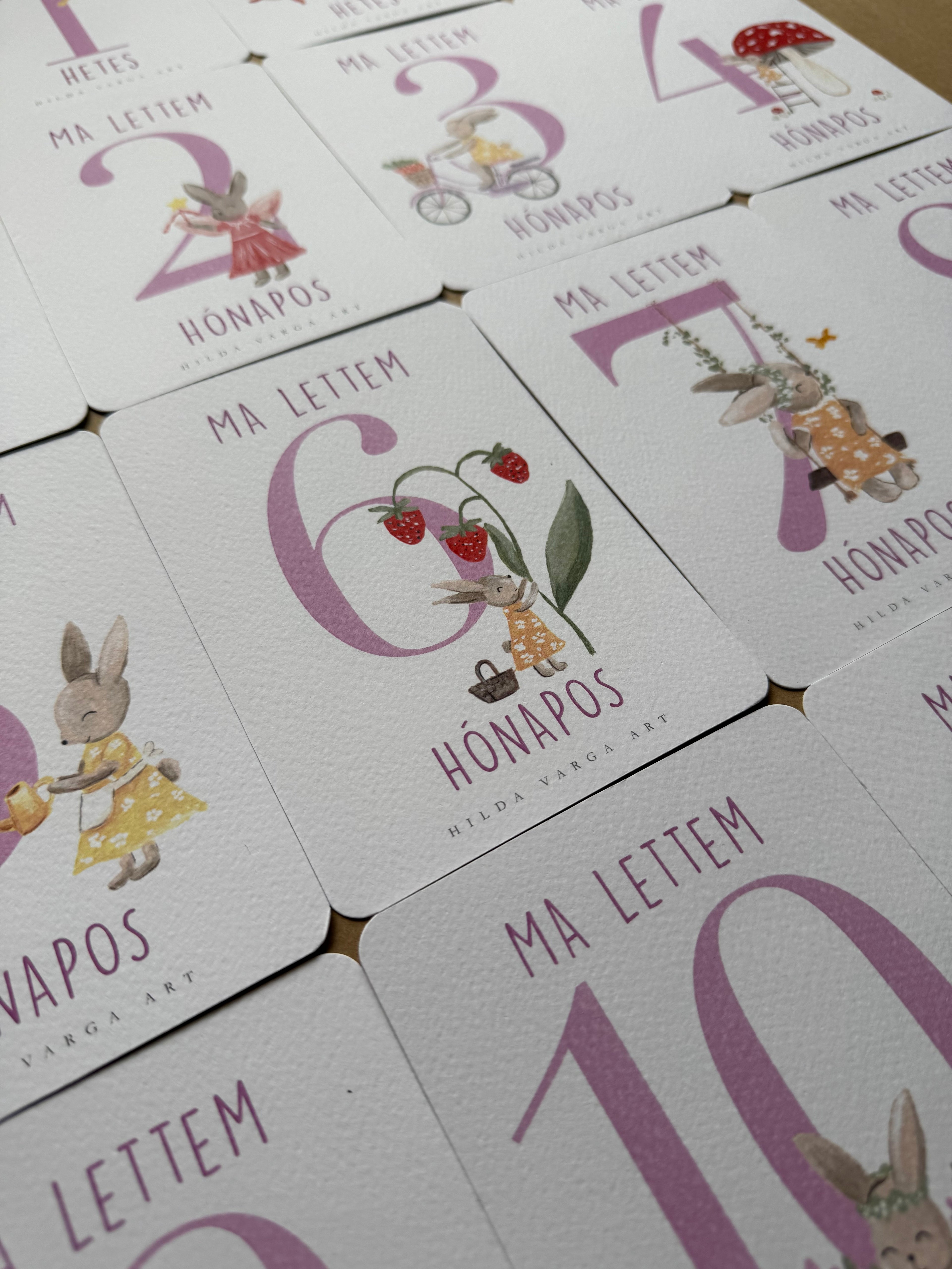 Pink Milestone Cards with Ms. Bunny (20 cards)