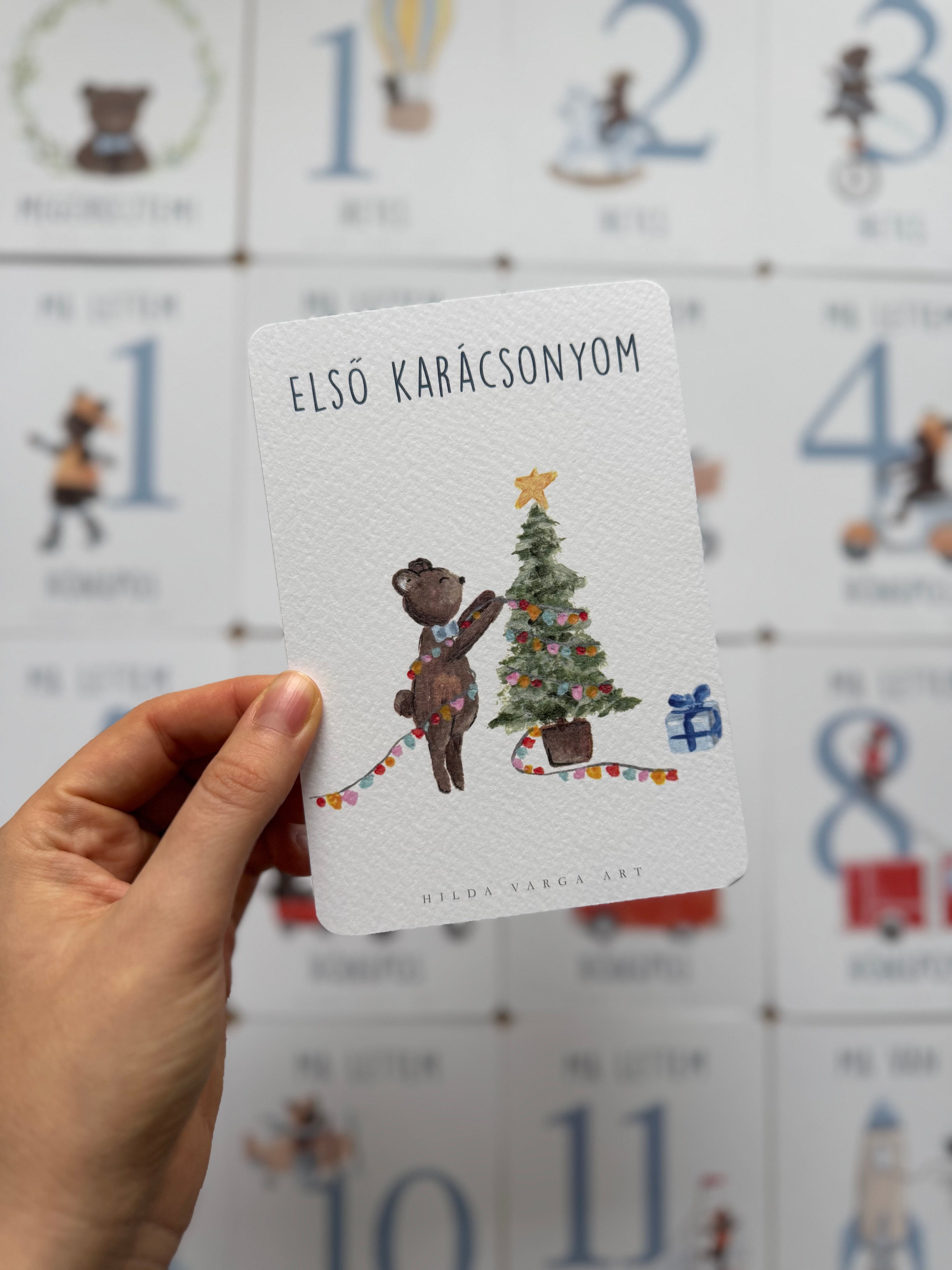 Blue Milestone Cards with Mr. Bear (20 cards)