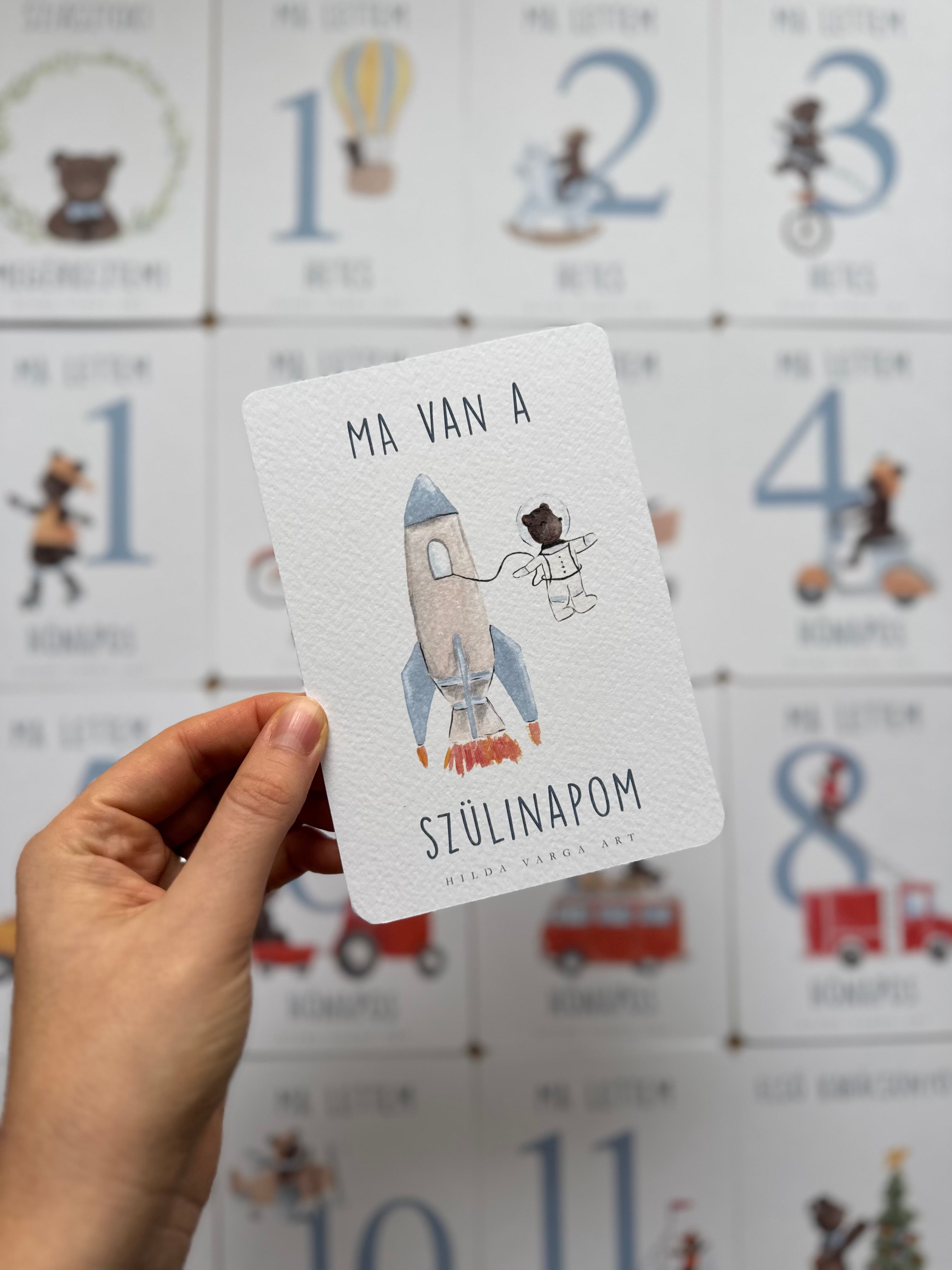 Blue Milestone Cards with Mr. Bear (20 cards)