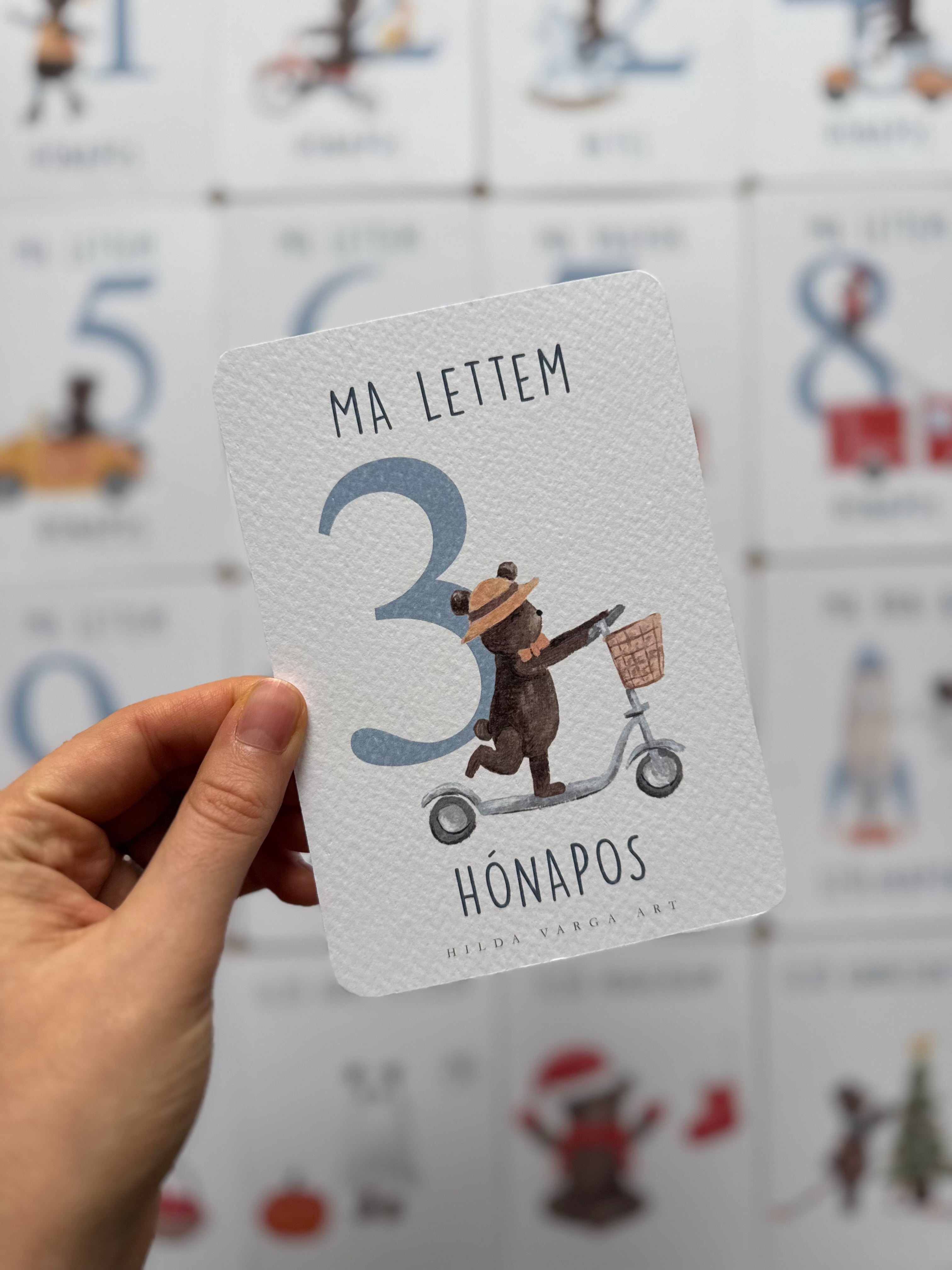 Blue Milestone Cards with Mr. Bear (20 cards)