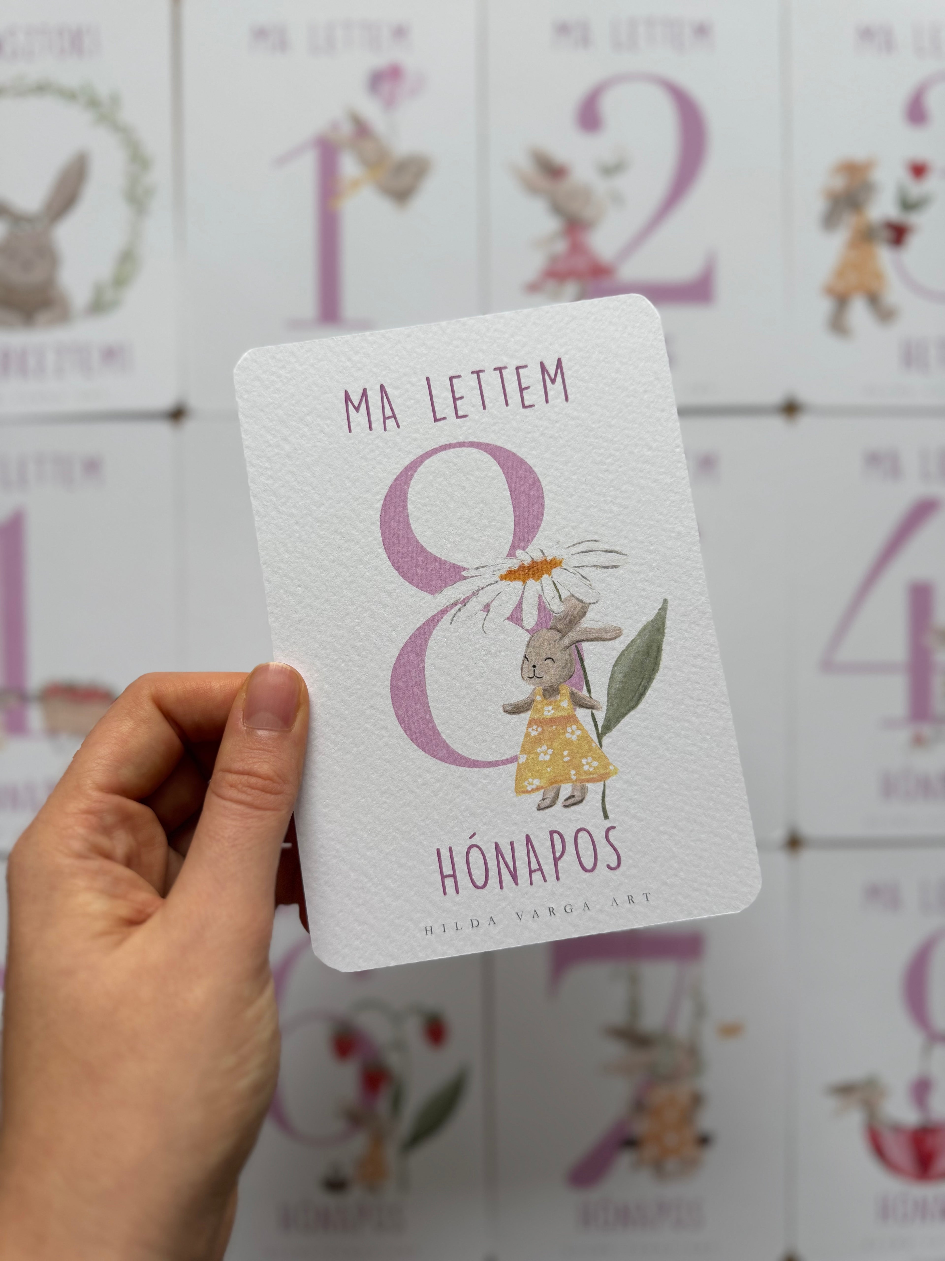 Pink Milestone Cards with Ms. Bunny (20 cards)