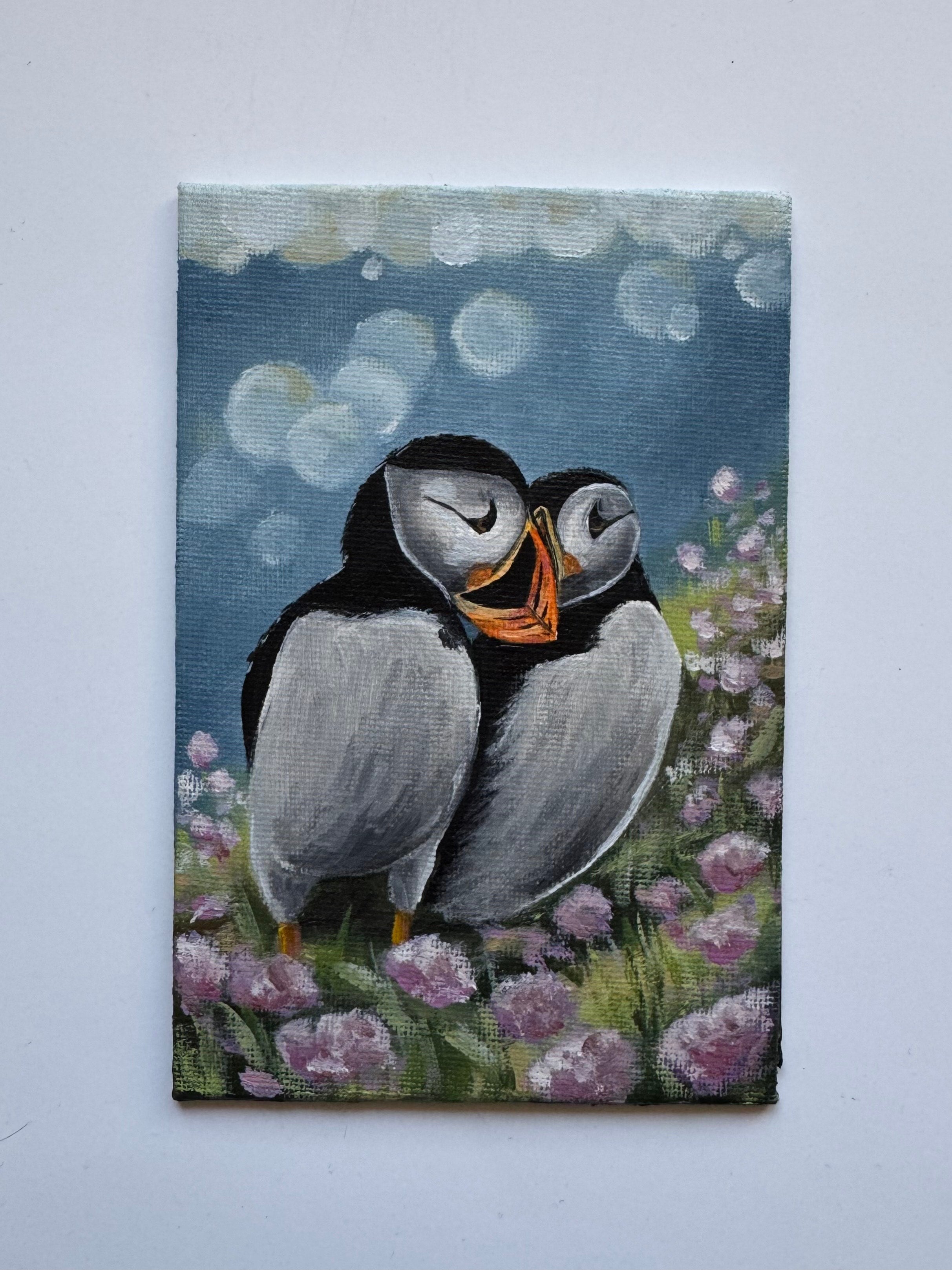 Puffin Birds #oiltober2025 Day 27 - 10x15 cm