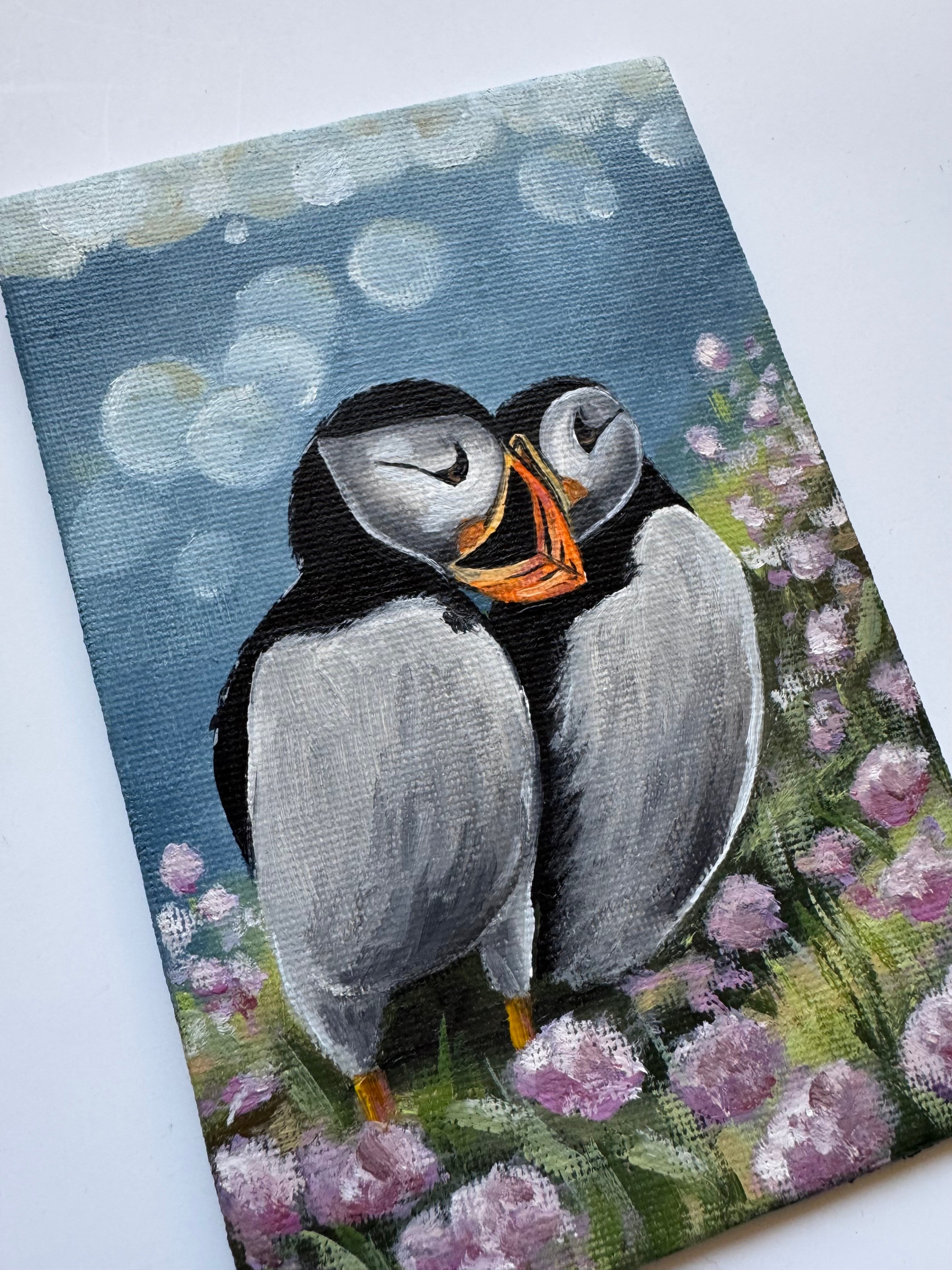 Puffin Birds #oiltober2025 Day 27 - 10x15 cm