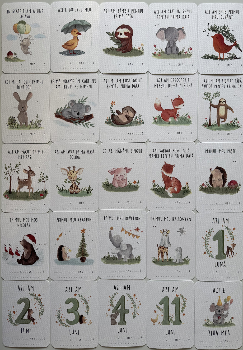 Gender Neutral Milestone Cards (32 cards)