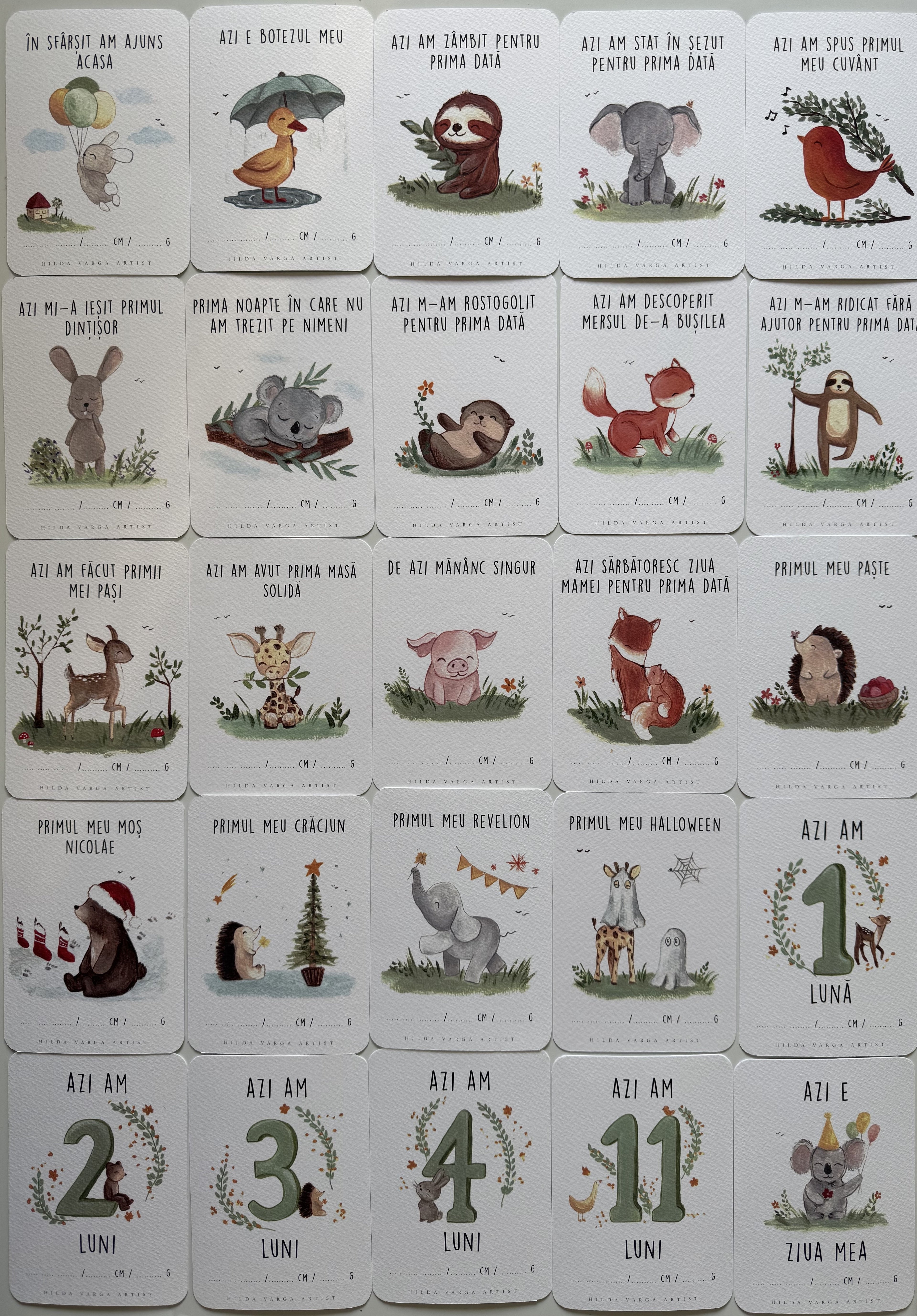 Gender Neutral Milestone Cards (32 cards)