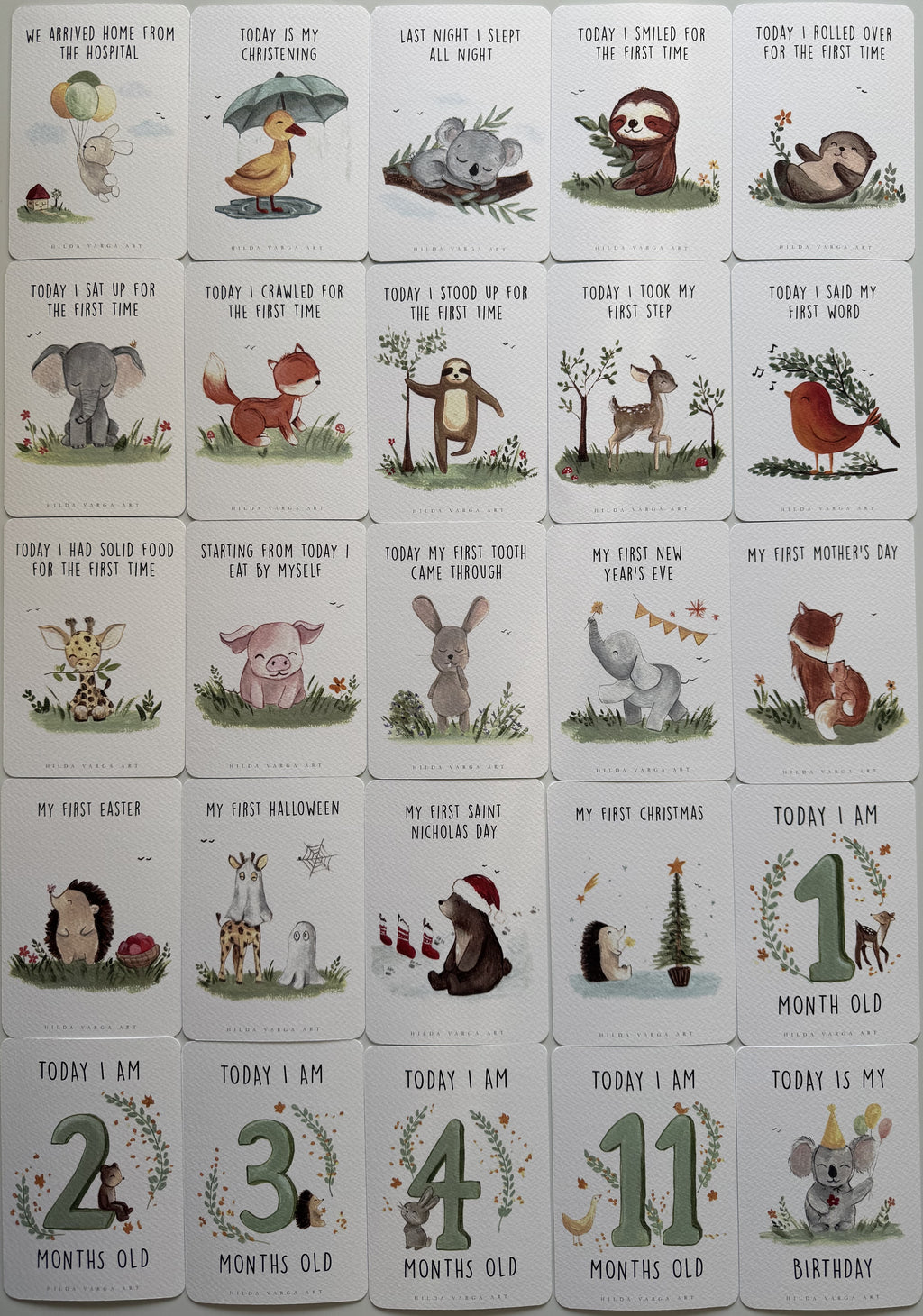 Gender Neutral Milestone Cards (32 cards)