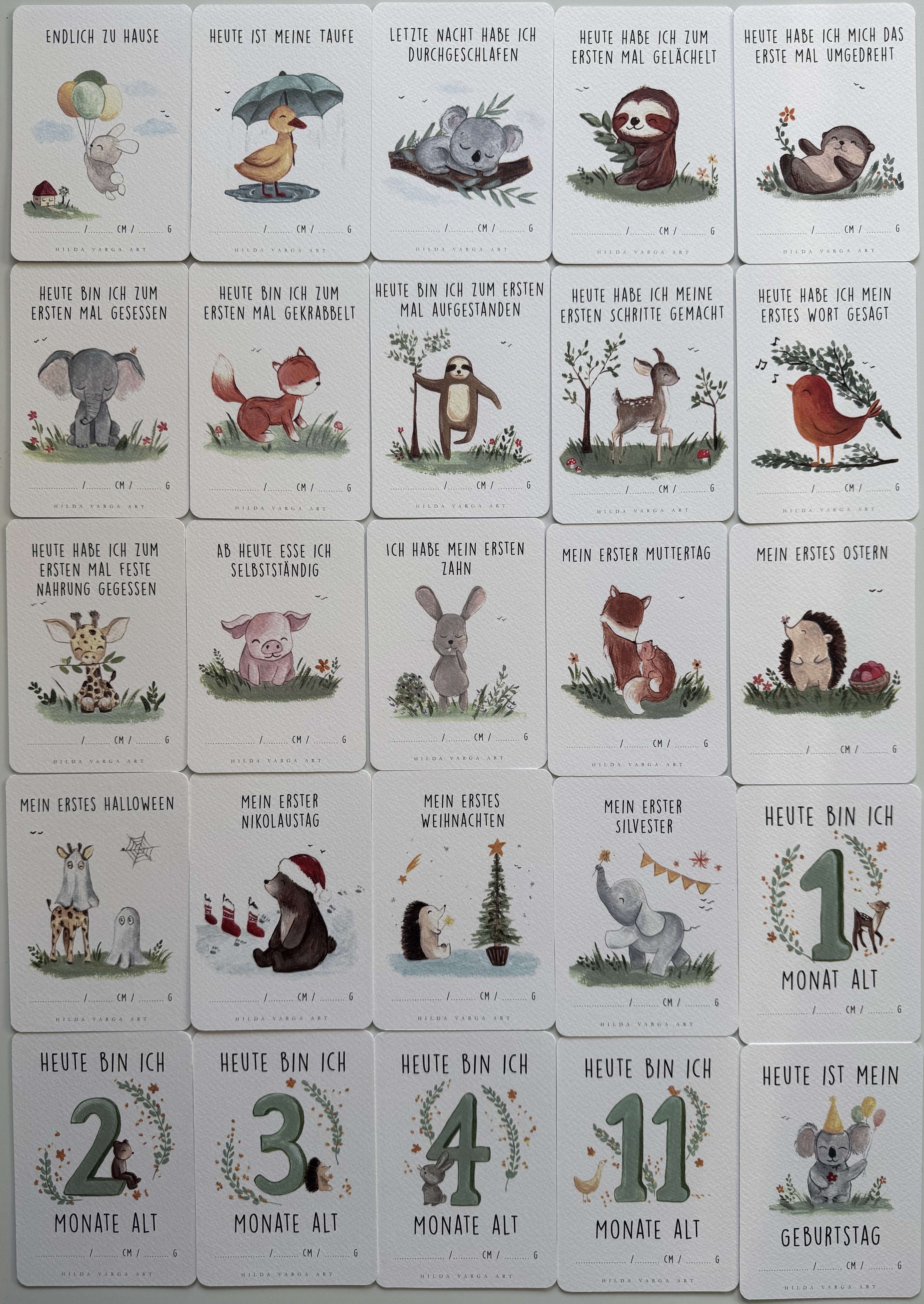 Gender Neutral Milestone Cards (32 cards)